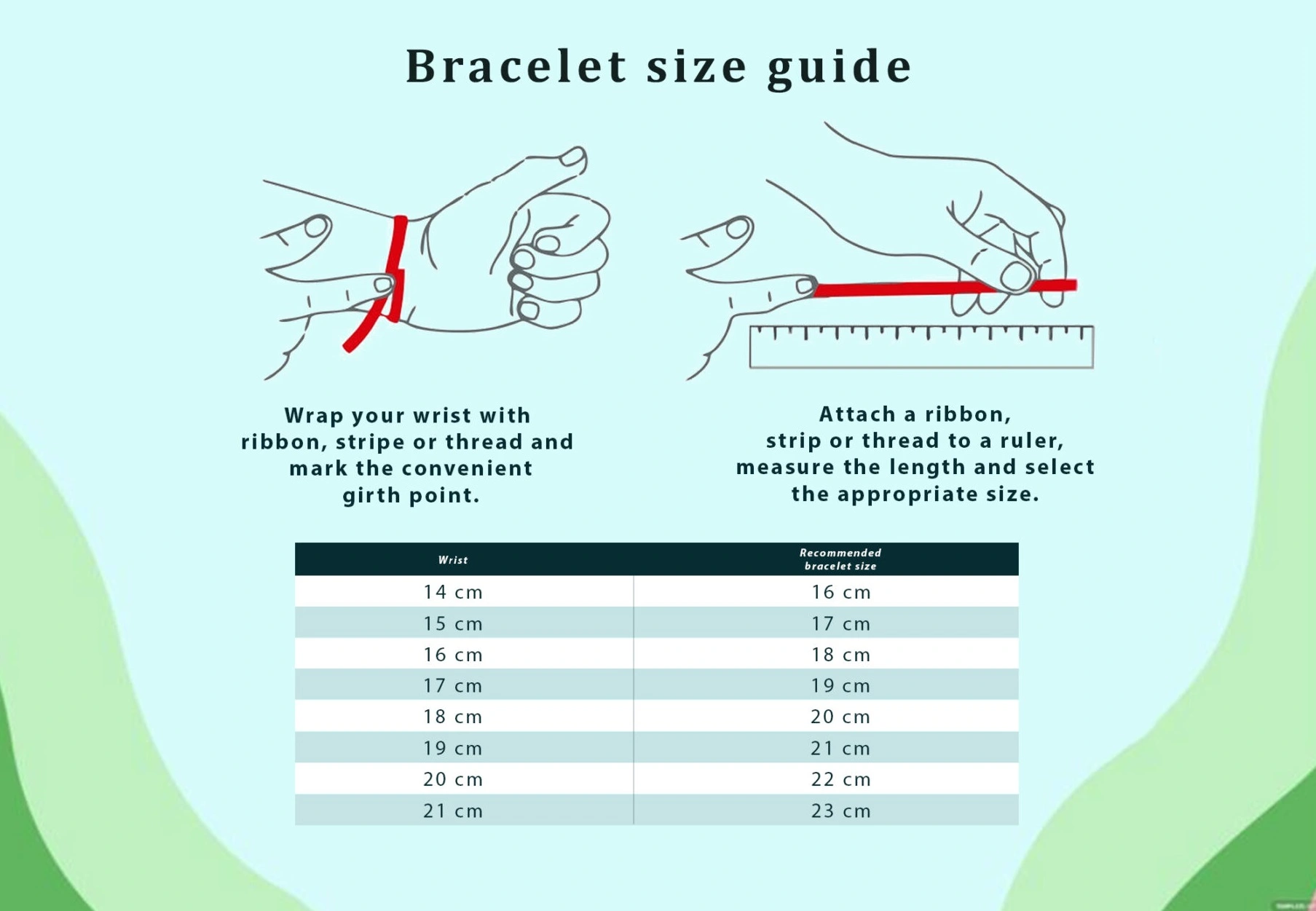 Bracelet size guide