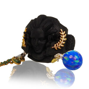 Medusa Head Black Ring